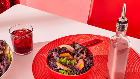 Cranberry salad dressing made from Revl Fruits Boldly Cran juice.