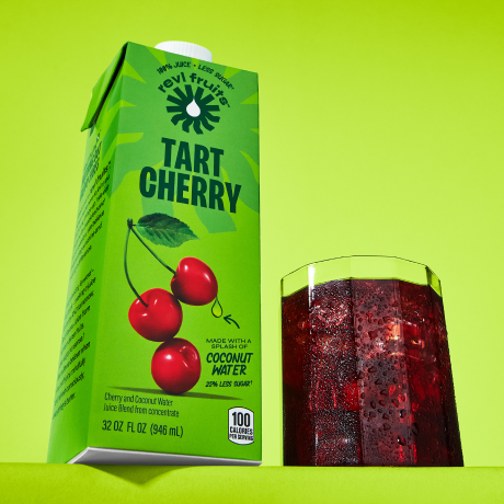 target cherry carton with glass