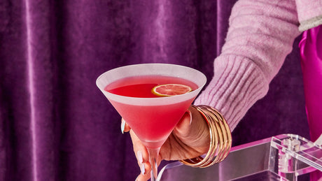 Cranberry cosmopolitan made from Revl Fruits Boldly Cran juice.